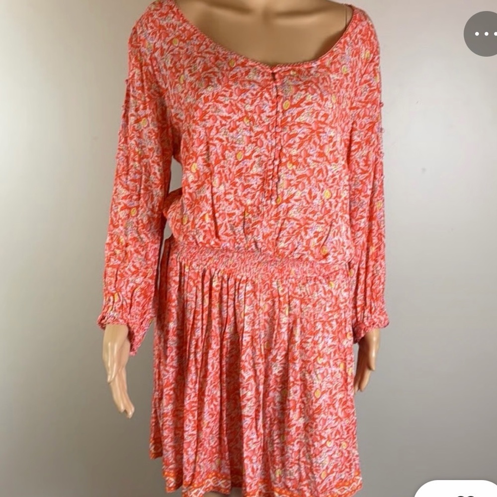 Poupette St. Barth Orange Printed Mini Dress size XS